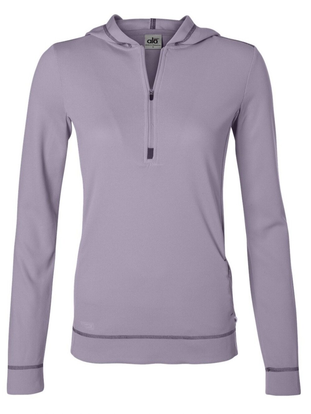 ALO Cool Fit Gorpcore Activewear Running Purple Hoodie 1/4 Zip Pullover Sz Med